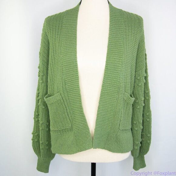 Madewell Bobble Cardigan Sweater, size XXS, color green, NWT - Picture 2 of 11